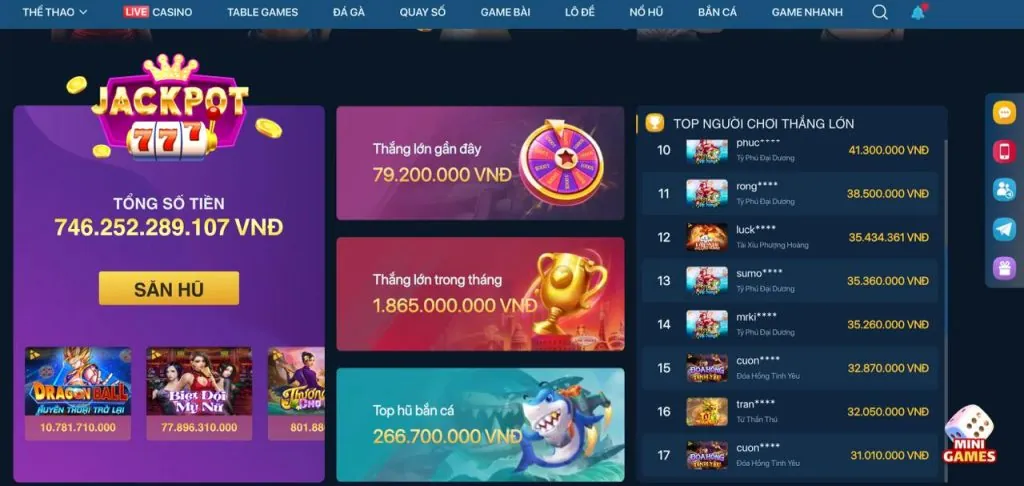 Trò chơi bắn cá và arcade tại Mig8